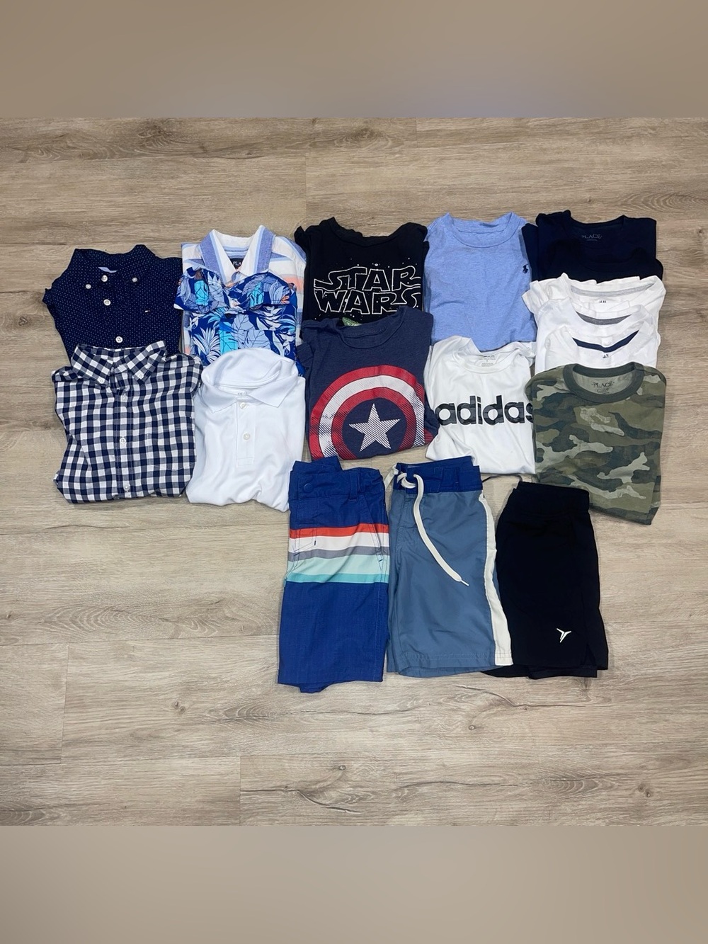 Size 4-6 boys bundle lot set summer time camp cloths 18 pieces
